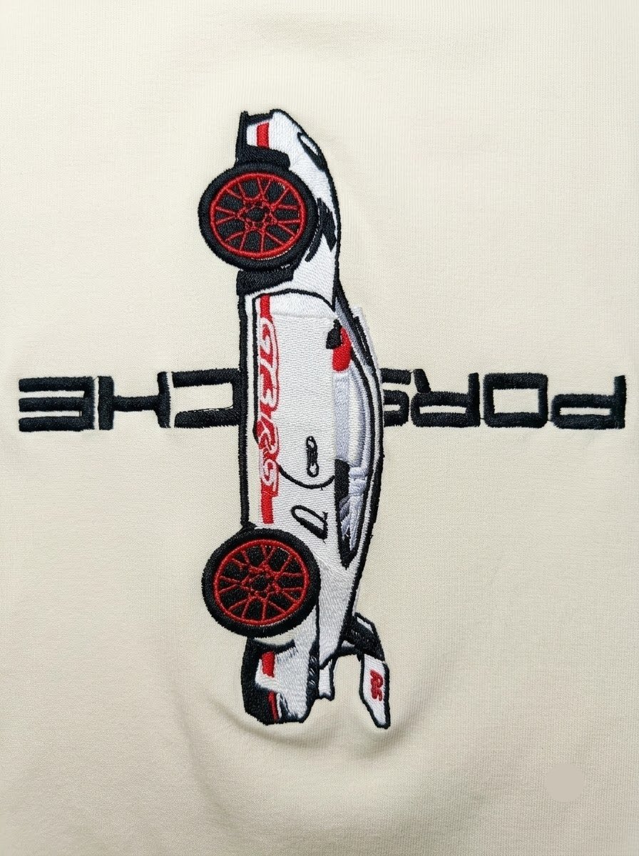Porsche GT3 RS Motorsport Embroidered Tee (Cream)
